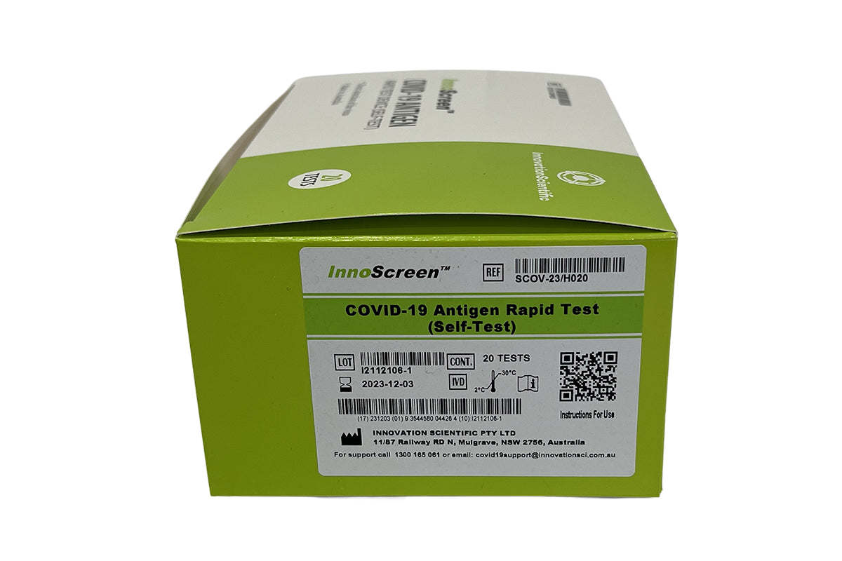 InnoScreen Australian Made COVID-19 Rapid Antigen Self Test (20 Pack)